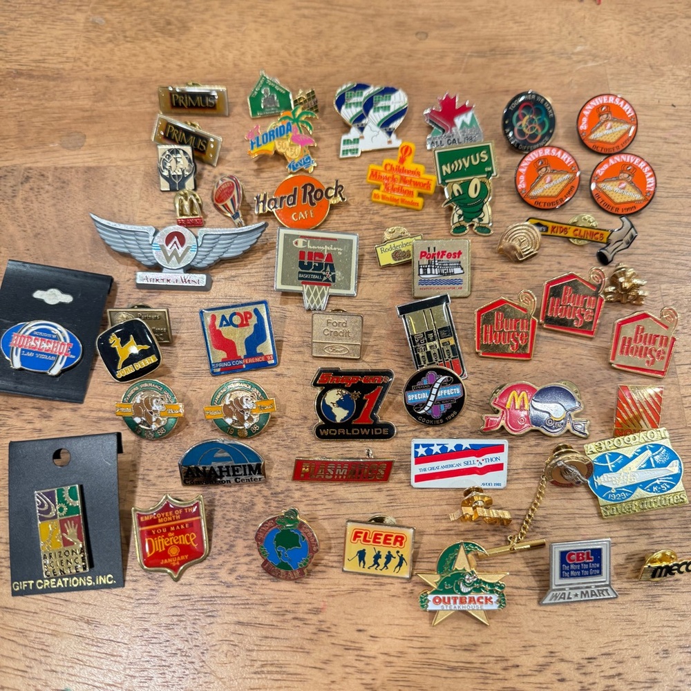 Vintage Corporate Business Enamel Pins Lot of 50 John Deere Snap On McDonalds